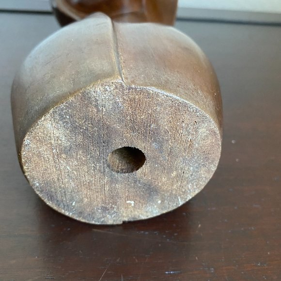 Vintage Mid-Century Art Deco Style Carved Wooden Female Bust Sculpture 11.5" - Picture 11 of 16